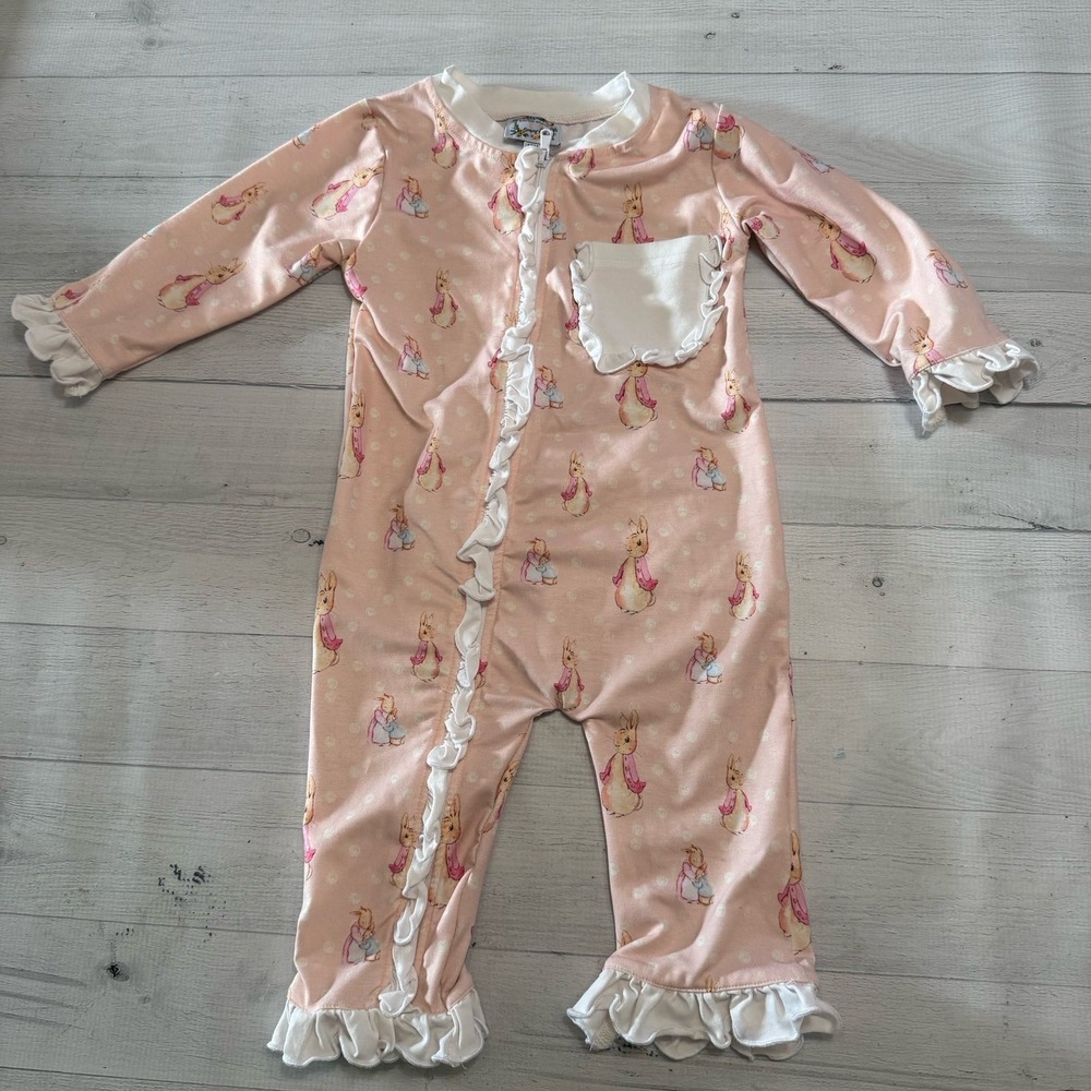 Saving‎ Grace and smocks baby girls Peter rabbit one piece romper 12 months